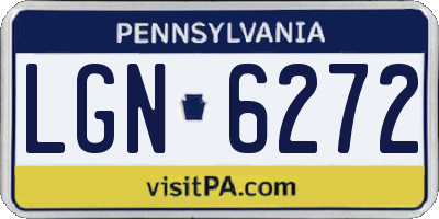 PA license plate LGN6272
