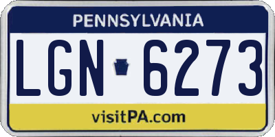 PA license plate LGN6273