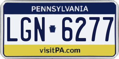 PA license plate LGN6277