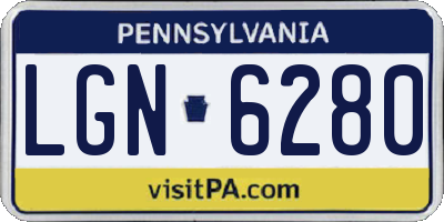 PA license plate LGN6280