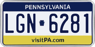 PA license plate LGN6281