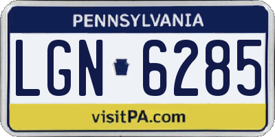 PA license plate LGN6285