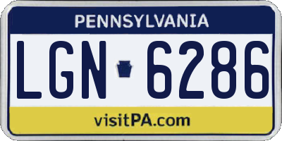PA license plate LGN6286