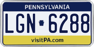 PA license plate LGN6288