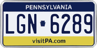 PA license plate LGN6289