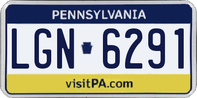 PA license plate LGN6291