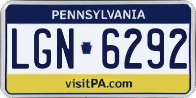 PA license plate LGN6292
