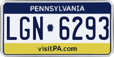 PA license plate LGN6293