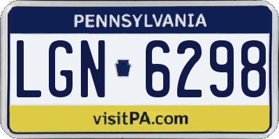 PA license plate LGN6298