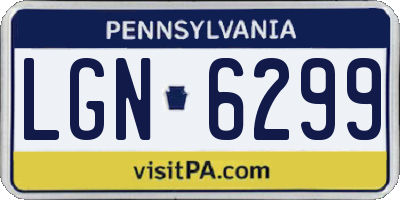 PA license plate LGN6299