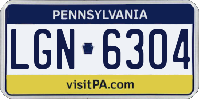 PA license plate LGN6304