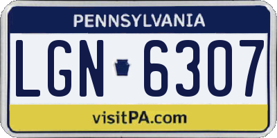 PA license plate LGN6307