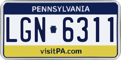 PA license plate LGN6311