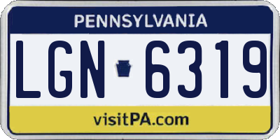PA license plate LGN6319