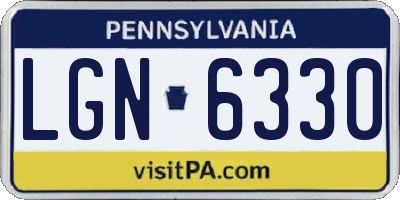 PA license plate LGN6330