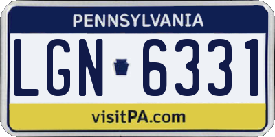 PA license plate LGN6331