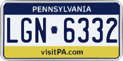 PA license plate LGN6332