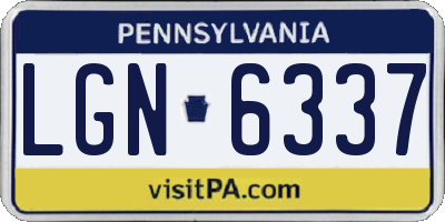 PA license plate LGN6337