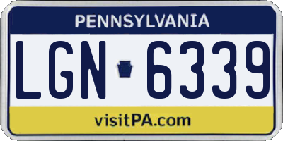 PA license plate LGN6339