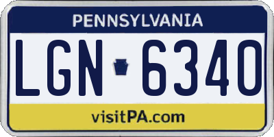 PA license plate LGN6340