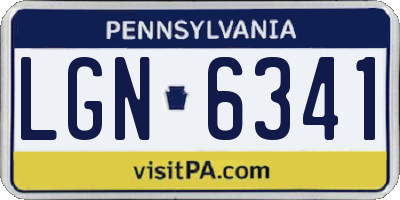 PA license plate LGN6341
