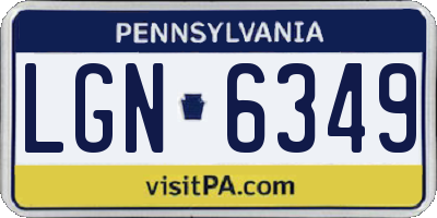 PA license plate LGN6349