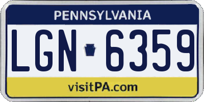 PA license plate LGN6359