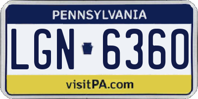 PA license plate LGN6360