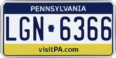 PA license plate LGN6366