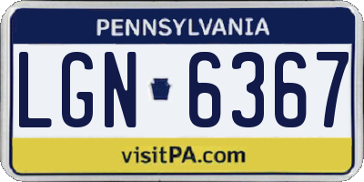 PA license plate LGN6367