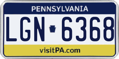 PA license plate LGN6368