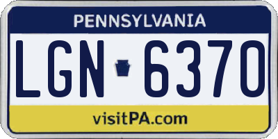PA license plate LGN6370