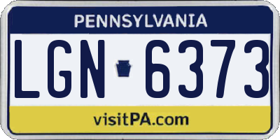 PA license plate LGN6373