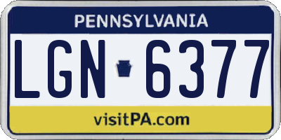 PA license plate LGN6377
