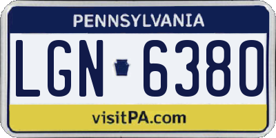 PA license plate LGN6380