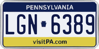PA license plate LGN6389