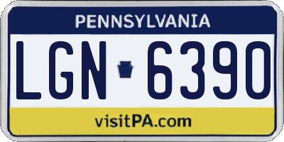 PA license plate LGN6390