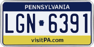 PA license plate LGN6391