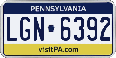 PA license plate LGN6392