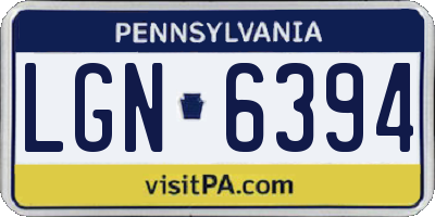 PA license plate LGN6394