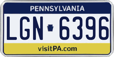 PA license plate LGN6396