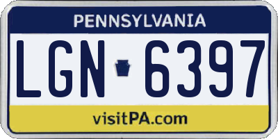 PA license plate LGN6397