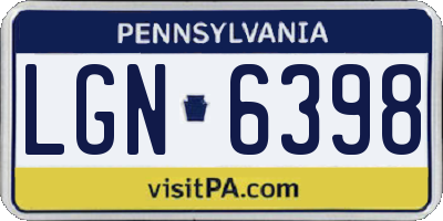 PA license plate LGN6398