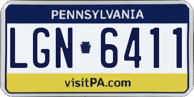 PA license plate LGN6411