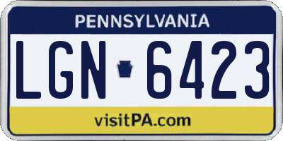 PA license plate LGN6423