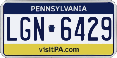 PA license plate LGN6429