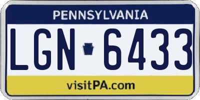 PA license plate LGN6433