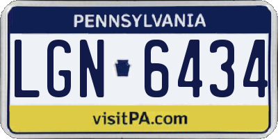 PA license plate LGN6434