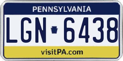 PA license plate LGN6438