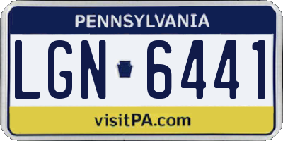 PA license plate LGN6441